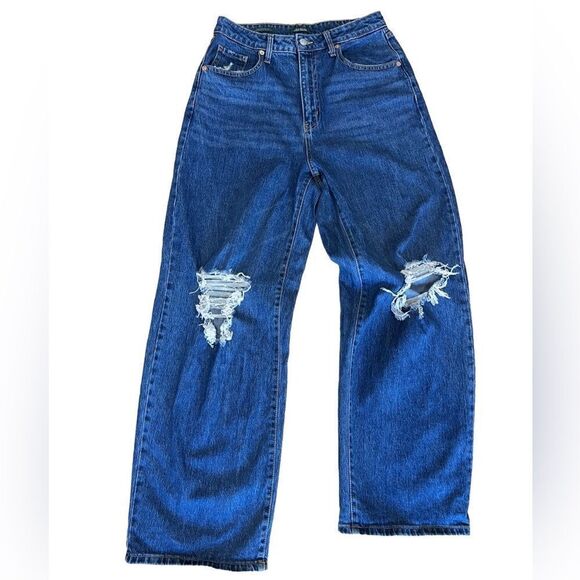 Wild fable highest rise baggy jeans distressed medium wash size 29/8 - Picture 15 of 16
